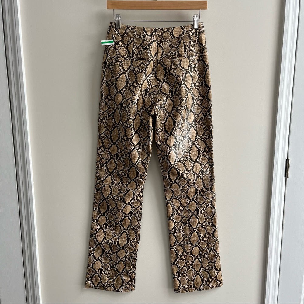 [topshop] snake print faux leather textured pants tan - Picture 2 of 6